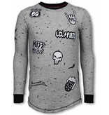 Local Fanatic Longfit Embriordry - Sweater Patches - Rockstar - Grau Local Fanatic Longfit Embriordry - Sweater Patches - Rockstar - Grau