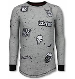 Local Fanatic Longfit Embriordry - Sweater Patches - Rockstar - Grau