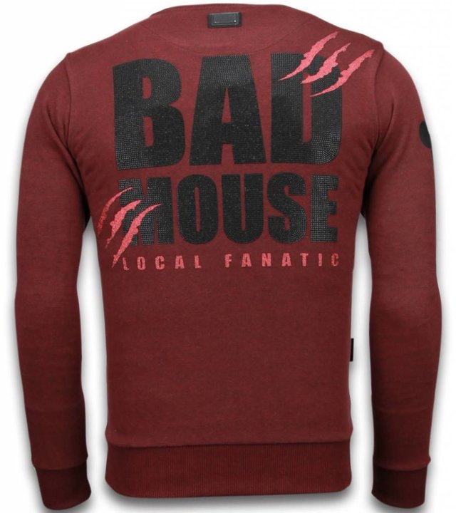 Local Fanatic Bad Mouse - Strass Sweater - Bordeaux