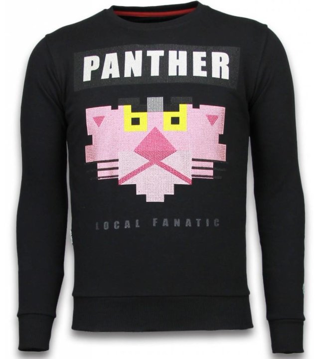 Local Fanatic Panther - Strass Sweater - Schwarz