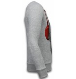 Local Fanatic Totenkopf  Beat - Strass Sweater - Grau