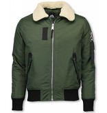Y chromosome Casual Piloten Jacke Herren - Bomber Jacke - Grün