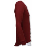 Uniplay Longfit Sweater - Damaged Look Shirt - Bordeaux