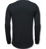 Uniplay Longfit Sweater - Damaged Look Shirt - Schwarz