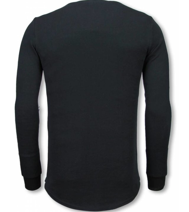 Uniplay Longfit Sweater - Damaged Look Shirt - Schwarz