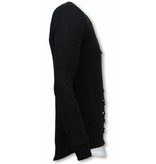 Uniplay Longfit Sweater - Damaged Look Shirt - Schwarz