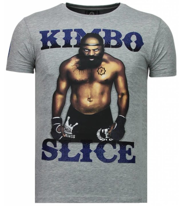 Local Fanatic Kimbo Slice - Strass T-shirt - Grau