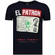 El Patron Narcos Billionaire - Strass T-shirt - Blau