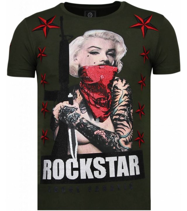 Local Fanatic Marilyn Rockstar - Strass T-shirt - Grün