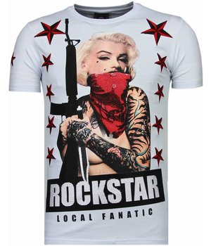 Local Fanatic Marilyn Rockstar - Strass T-shirt - weiß