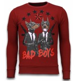 Local Fanatic Bad Boys - Strass Sweater - Bordeaux