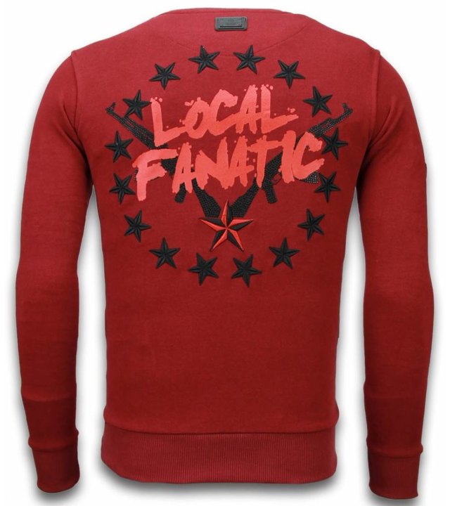 Local Fanatic Bad Boys - Strass Sweater - Bordeaux