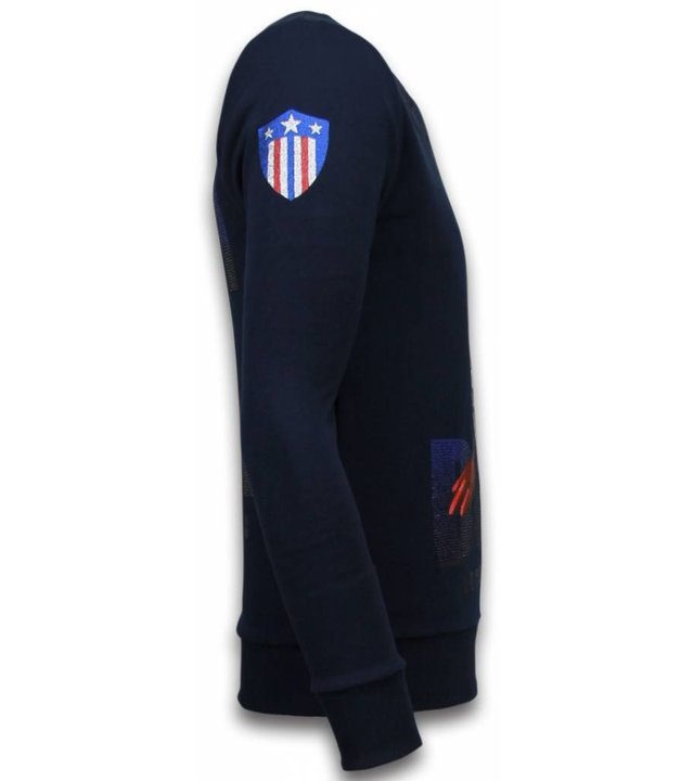Local Fanatic Captain Duck - Strass Sweater - Navy
