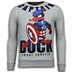 Captain Duck - Strass Sweater - Grau