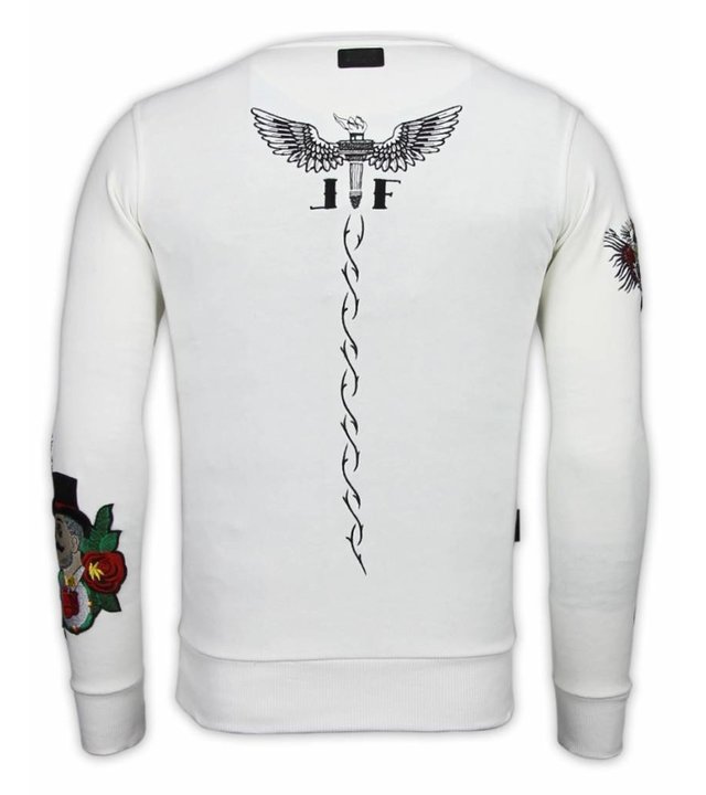 Local Fanatic McGregor Notoriuous Tattoo - Embroidery Sweater - Weiß