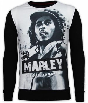 Local Fanatic Bob Marley - Digital Strass Sweater - Schwarz