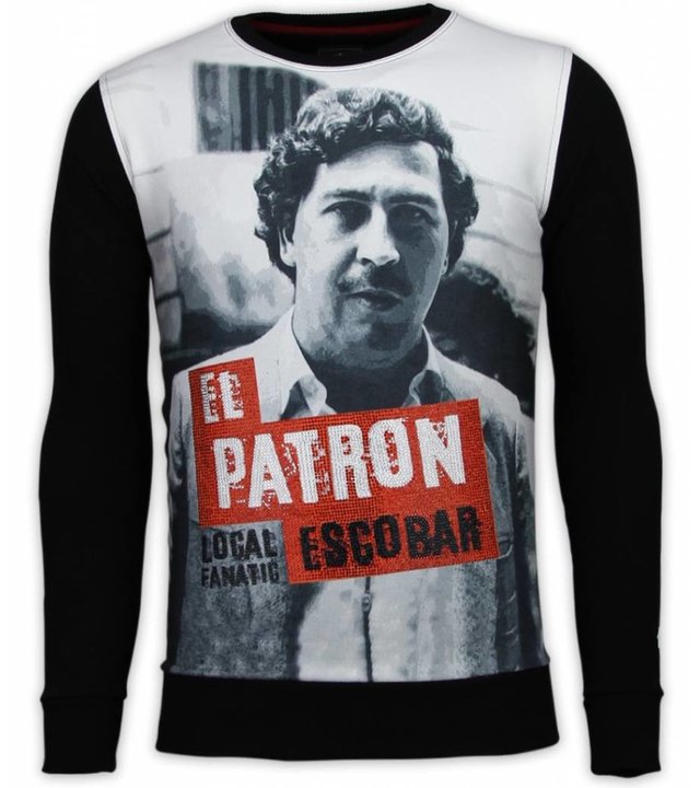 Local Fanatic El Patron Escobar - Strass Sweater - Schwarz