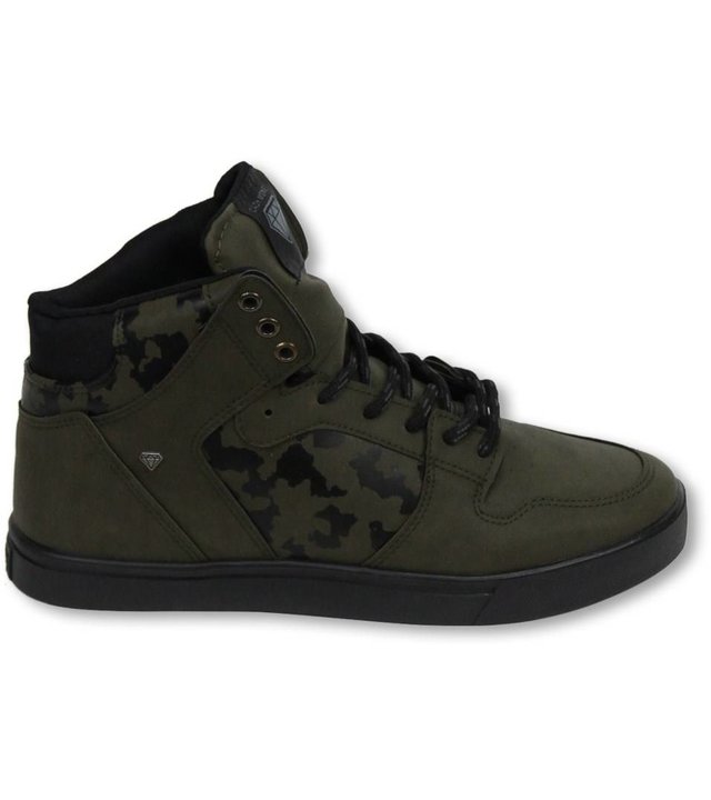 Cash Money Sneakers - Schuhe Hoch Herren - Army Khaki Schwarz