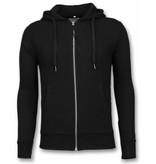 Bread & Buttons Casual Hoodie - Sweater Herren Side Zippers - Schwarz