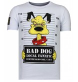 Local Fanatic Bad Dog - Strass T-shirt - Weiß