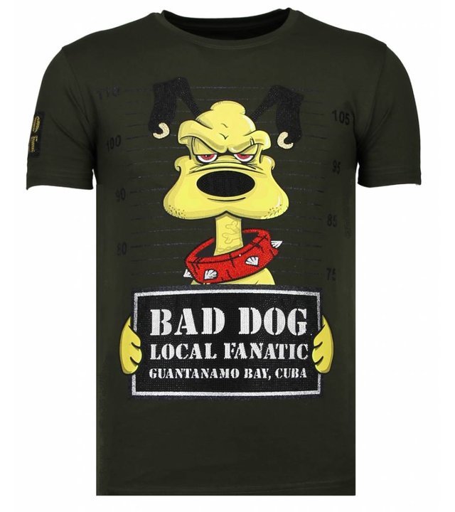 Local Fanatic Bad Dog - Strass T-shirt - Grün