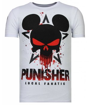 Local Fanatic Punisher Mickey - Strass T-shirt - Weiß