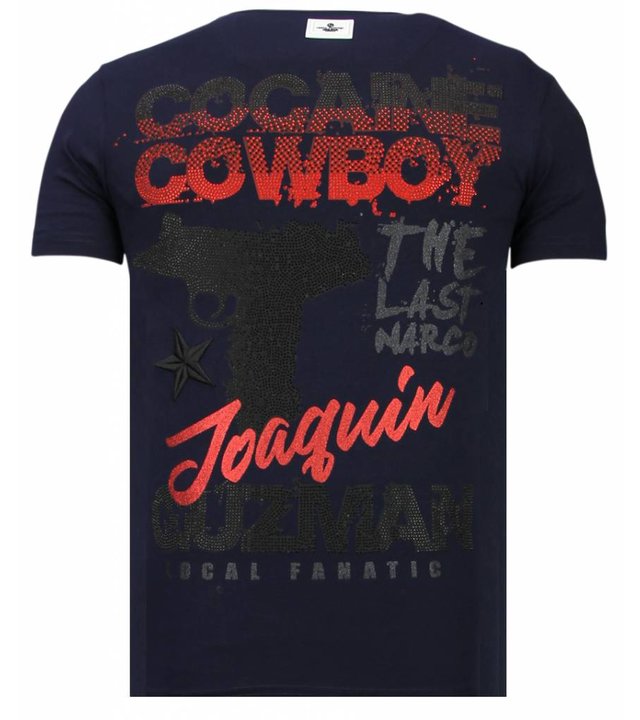 Local Fanatic Cocaine Cowboy - Strass T-shirt - Blau