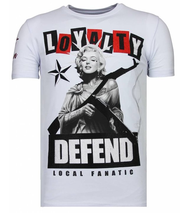 Local Fanatic Loyalty Marilyn - Strass T-shirt - Weiß