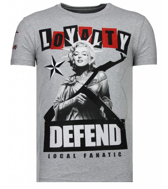 Local Fanatic Loyalty Marilyn - Strass T-shirt - Grau