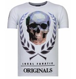 Local Fanatic Skull Originals - Strass T-shirt - Weiß