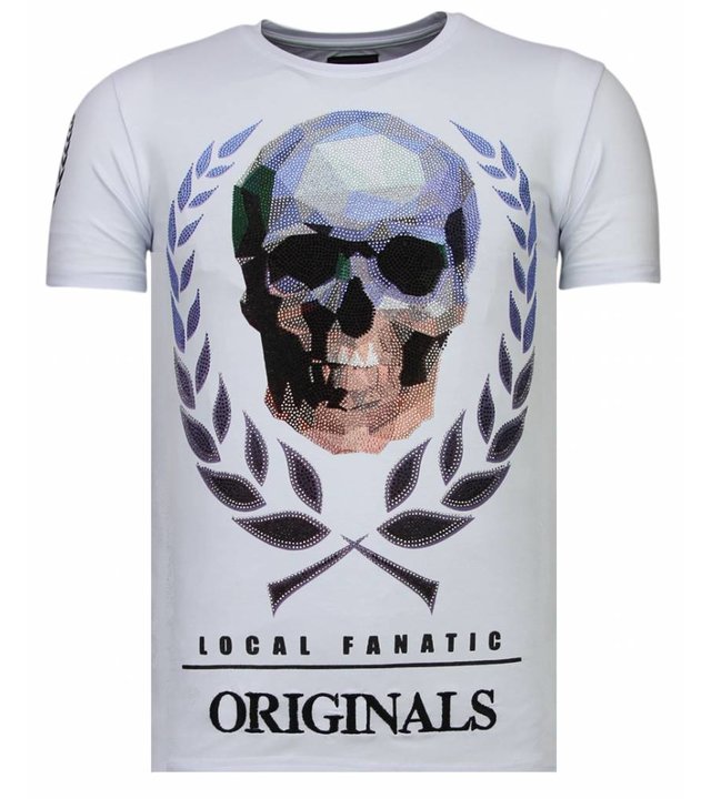 Local Fanatic Skull Originals - Strass T-shirt - Weiß