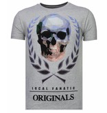Local Fanatic Skull Originals - Strass T-shirt - Grau
