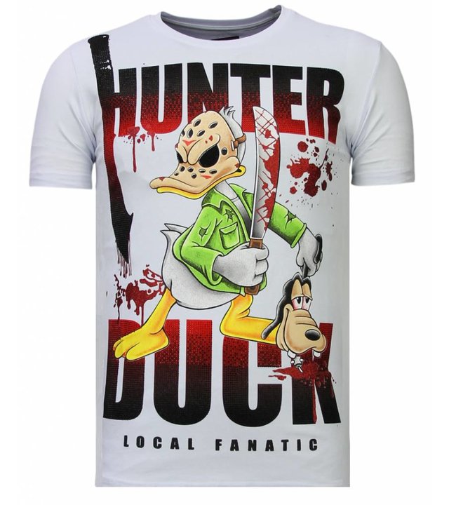 Local Fanatic Hunter Duck - Strass T-shirt - Weiß