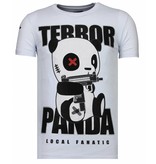 Local Fanatic Terror Panda - Strass T-shirt - Weiß