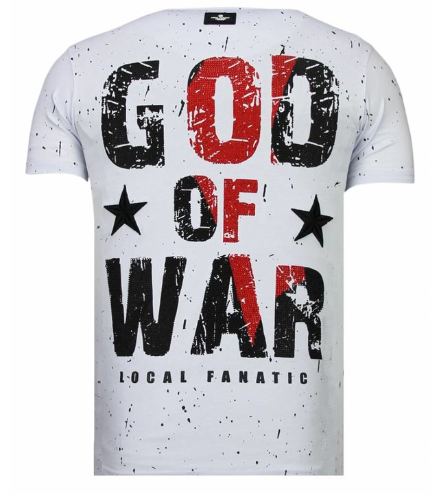 Local Fanatic God Of War - Strass T-shirt - Weiß