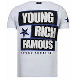 Local Fanatic Young Rich Famous - Strass T-shirt - Weiß