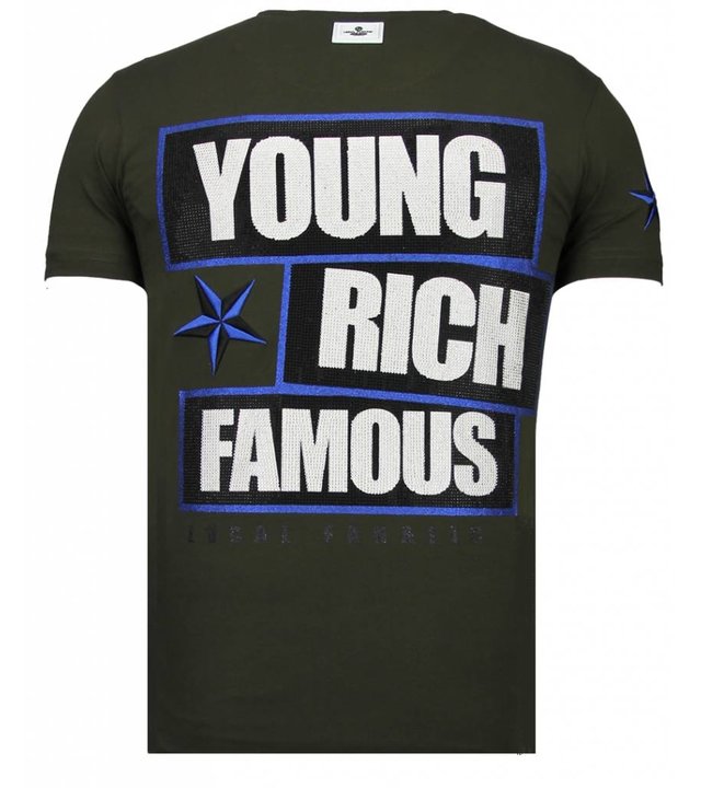 Local Fanatic Young Rich Famous - Strass T-shirt - Grün