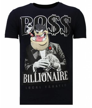 Local Fanatic Billionaire Boss - StrassT-shirt - Blau