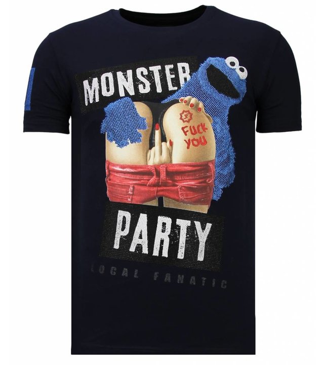 Local Fanatic Monster Party - Strass T-shirt - Blau