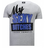 Local Fanatic Bad Girls Do It Better - Strass T-shirt - Grau