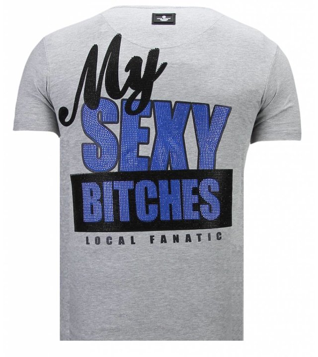 Local Fanatic Bad Girls Do It Better - Strass T-shirt - Grau