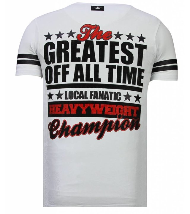 Local Fanatic Greatest Of All Time - Strass T-shirt - Weiß