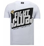 Local Fanatic Fight Club Mario - Strass T-shirt - Weiß