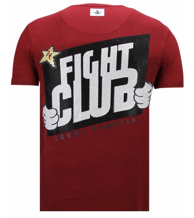 Local Fanatic Fight Club Mario - Strass T-shirt - Bordeaux