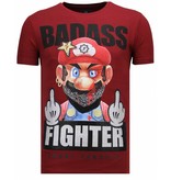 Local Fanatic Fight Club Mario - Strass T-shirt - Bordeaux Local Fanatic Fight Club Mario - Strass T-shirt - Bordeaux