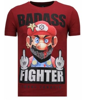 Local Fanatic Fight Club Mario - Strass T-shirt - Bordeaux