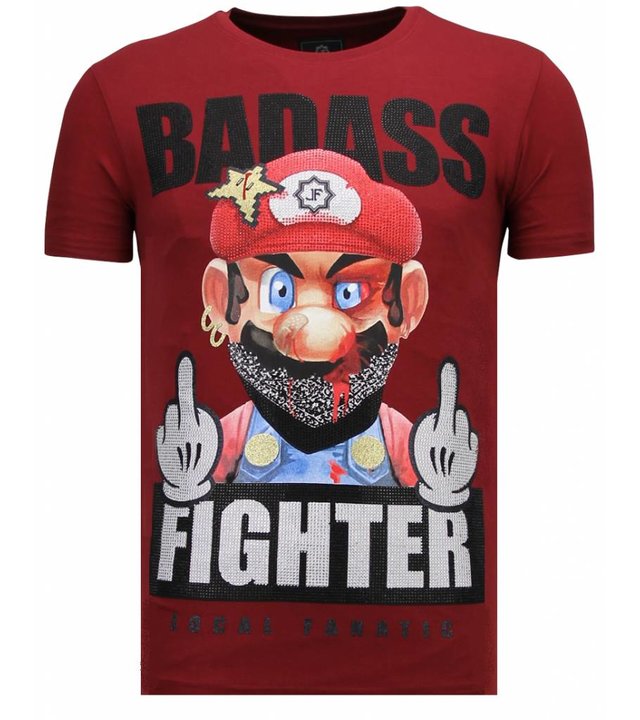 Local Fanatic Fight Club Mario - Strass T-shirt - Bordeaux