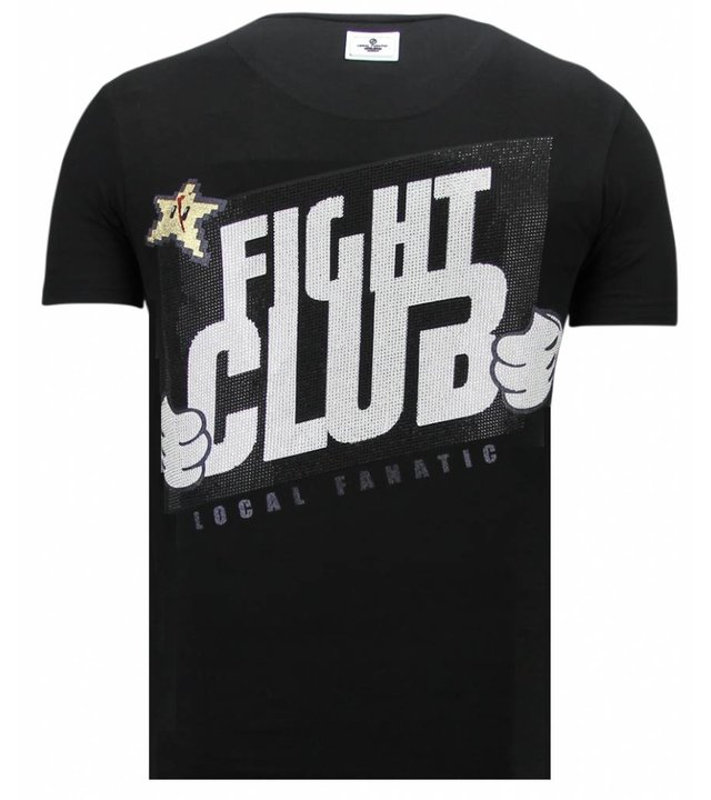 Local Fanatic Fight Club Mario - Strass T-shirt - Schwarz