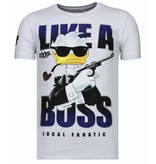 Local Fanatic Like A Boss - Strass T-shirt - Weiß