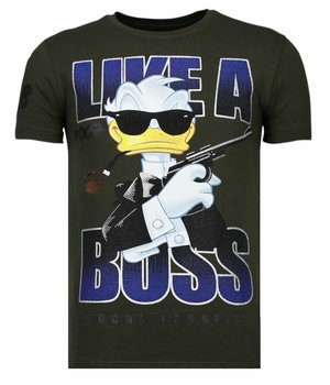 Local Fanatic Like A Boss - Strass T-shirt - Grün